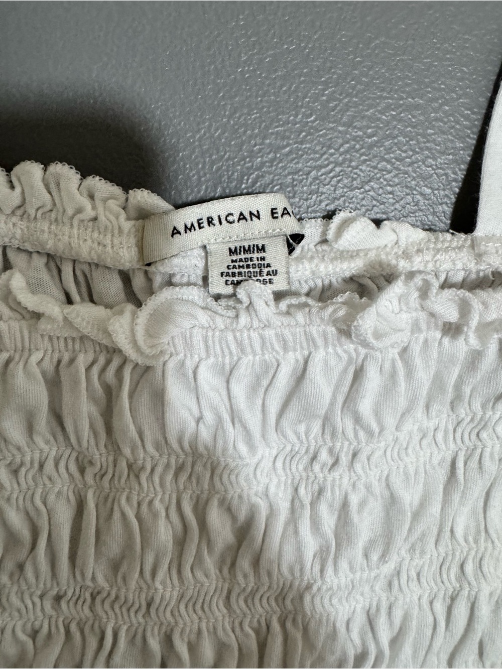 AE Cropped Smocked Tank Top with Wide Straps - Picture 6 of 11